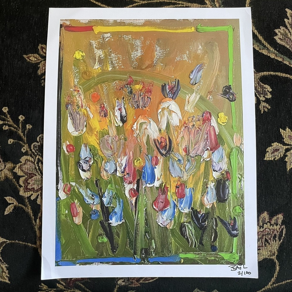 Walk Through The Mind Garden 12x16 Signed Abstract Floral Art Print Oman Hosea